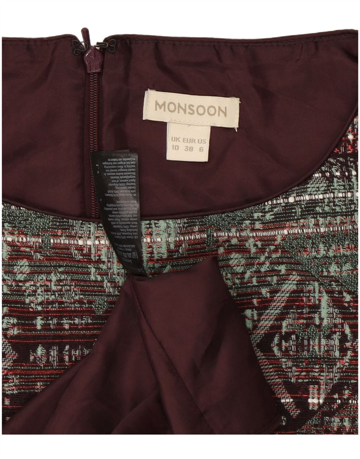 Monsoon Robe droite pour femme UK 10 Small Multicolore Géométrique