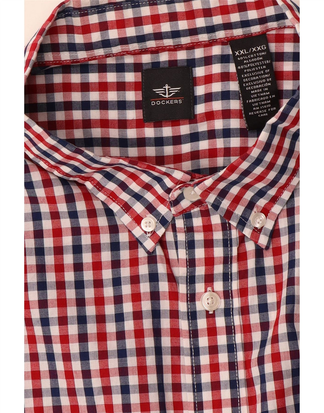 Dockers Chemise Homme 2XL Rouge Vichy Coton