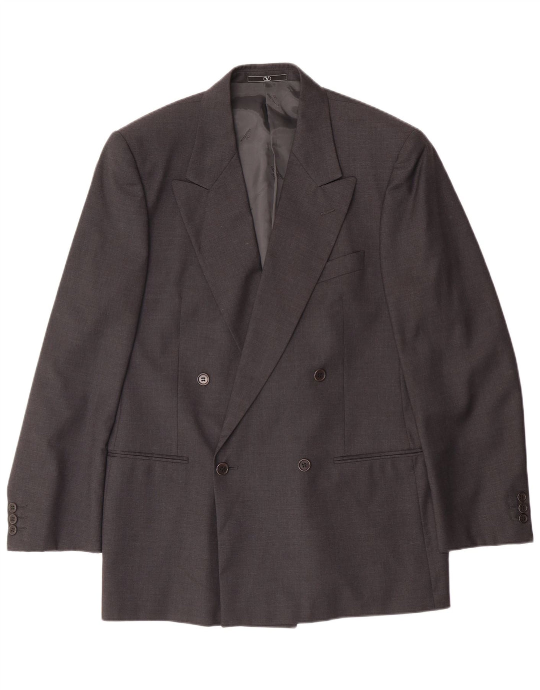 VALENTINO Costume 2 Pièces Croisé Homme IT 50 Large W34 L30 Gris