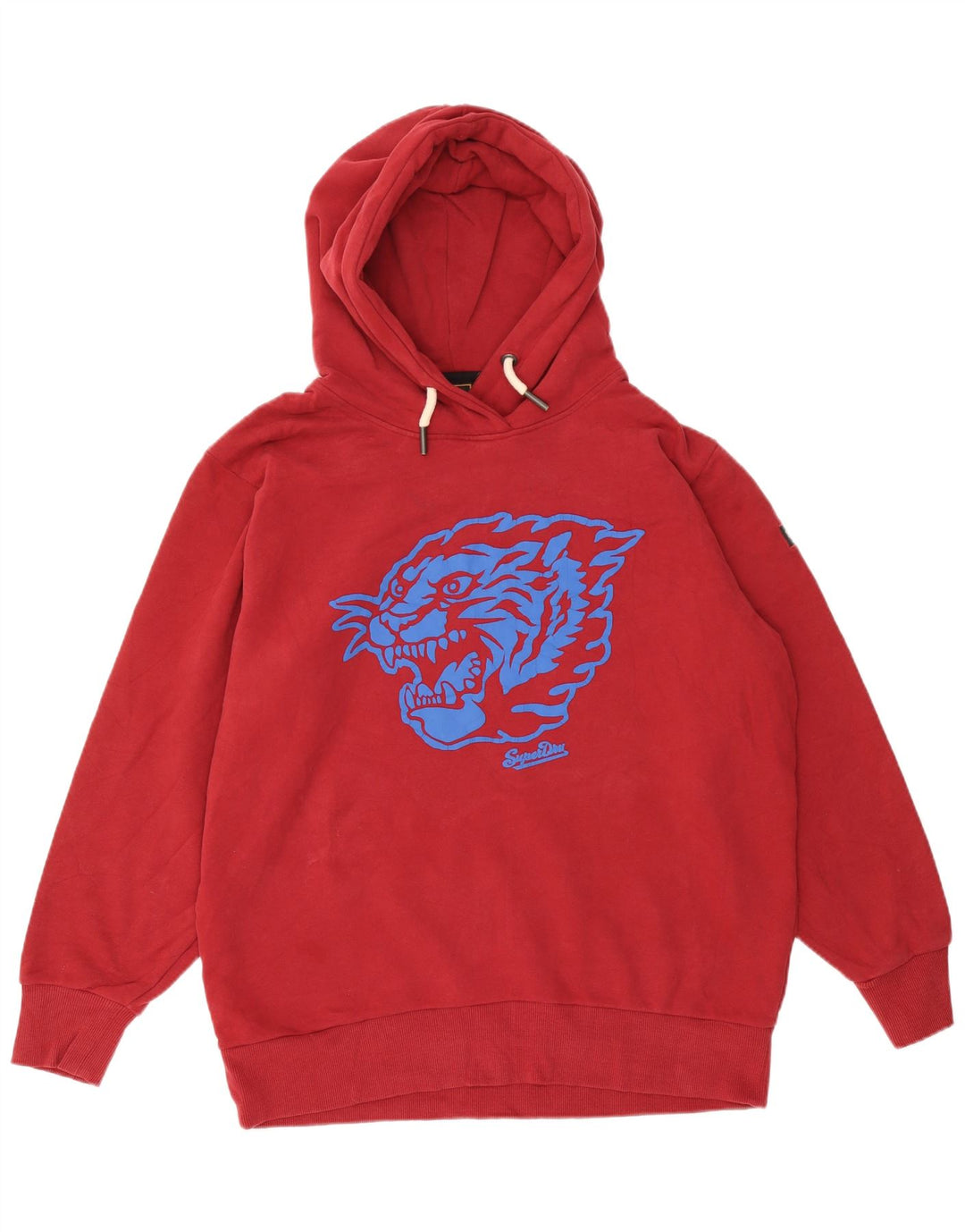 SUPERDRY Pull à capuche graphique pour homme en coton bordeaux moyen