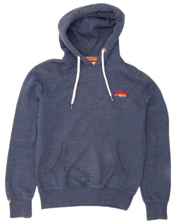 Superdry Pull à capuche coupe classique en coton bleu petit