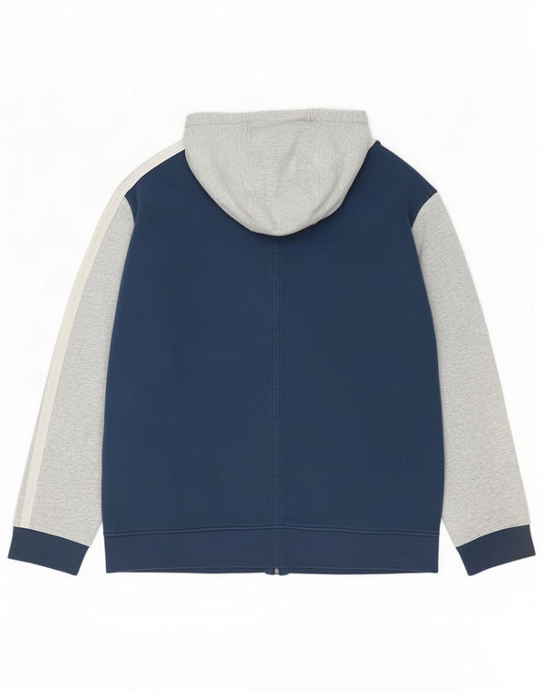 Ellesse Pull à capuche zippé graphique pour homme XL en coton color block bleu marine