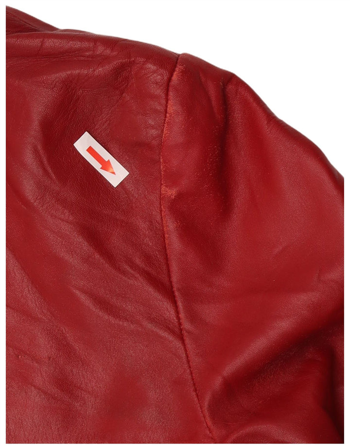 Veste en cuir femme vintage IT 44 Cuir rouge moyen
