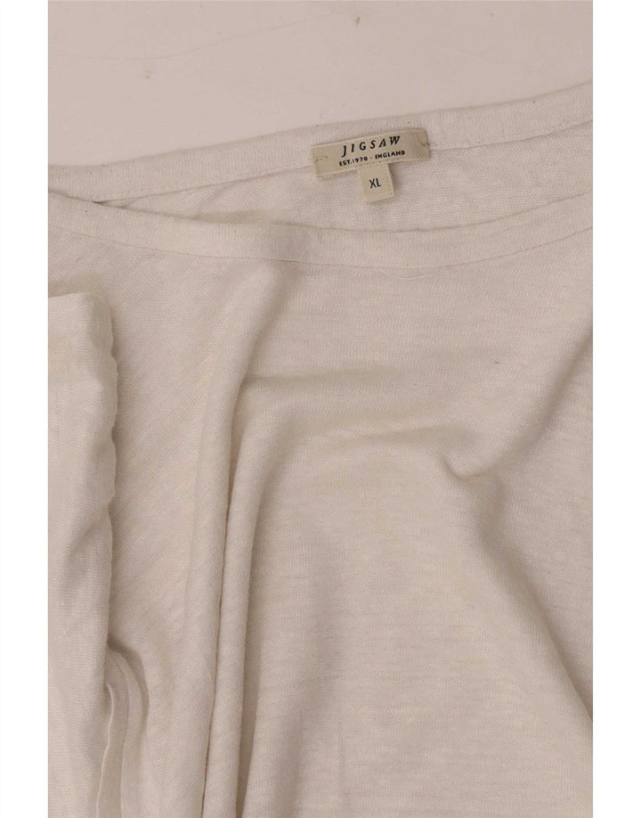 Jigsaw T-Shirt Femme Top UK 18 XL Blanc