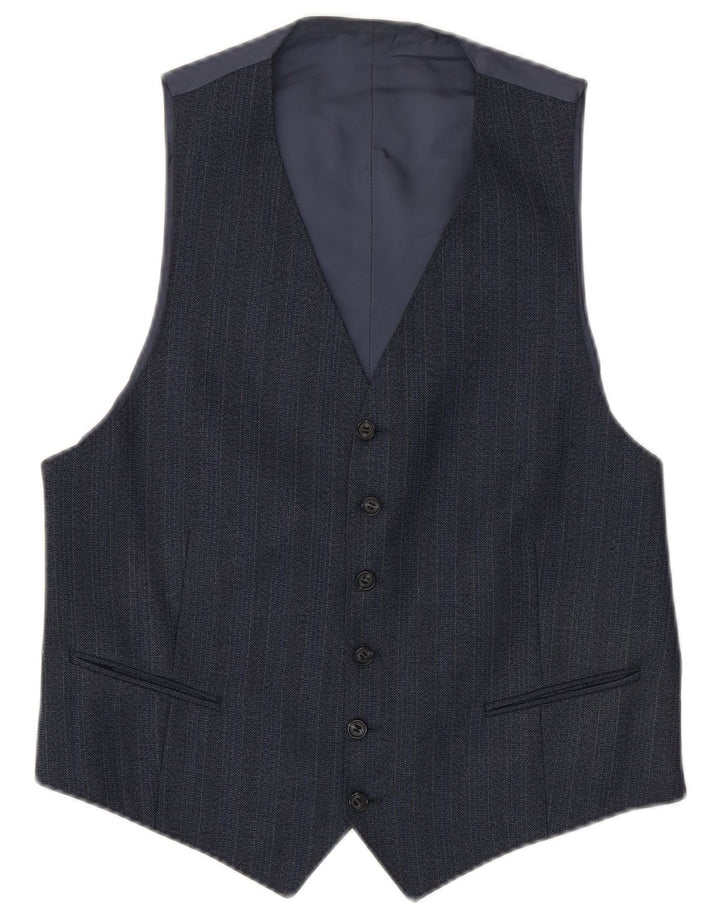 gilet homme vintage Petite rayure bleu marine