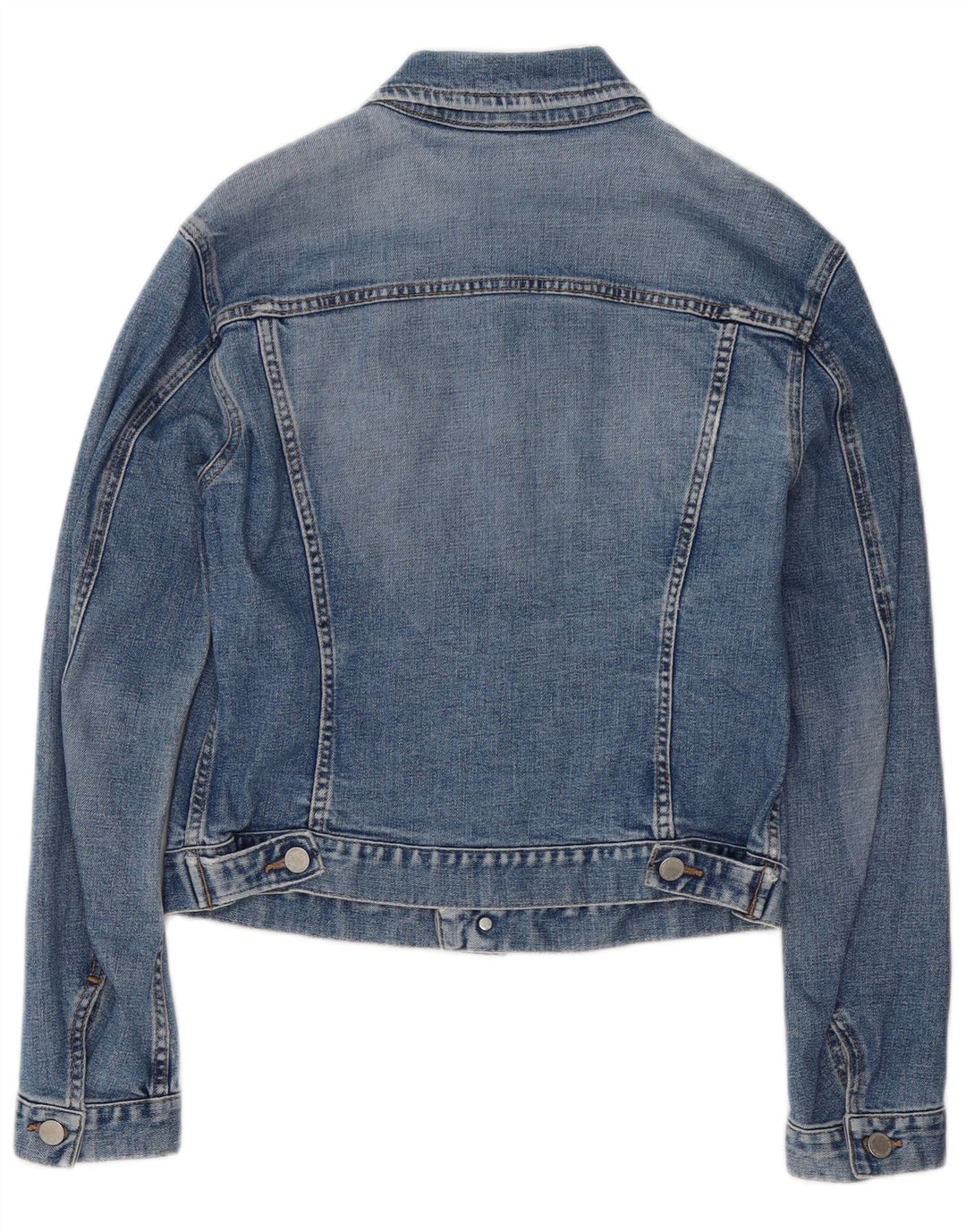 Benetton Veste en jean courte pour femme UK 10 Small Bleu