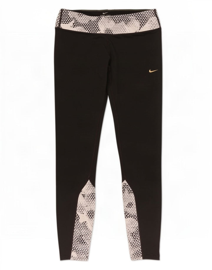 Nike Legging Dri Fit pour femme UK 44 Polyester géométrique noir moyen