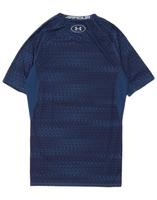 Under Armour T-Shirt Heat Gear Homme Bleu Marine Moyen Géométrique