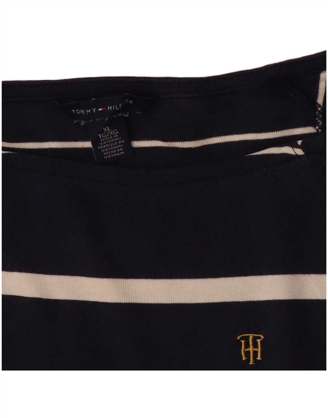 Tommy Hilfiger Haut à manches longues pour femme UK 18 XL Bleu marine rayé