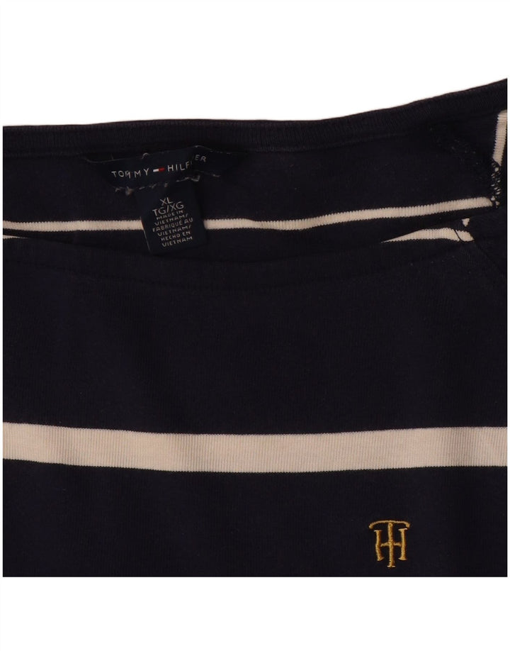 Tommy Hilfiger Haut à manches longues pour femme UK 18 XL Bleu marine rayé