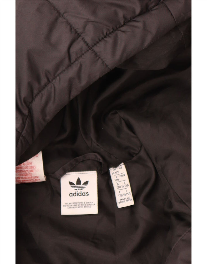 Adidas Veste matelassée à capuche graphique garçon 14-15 ans Noir Polyester