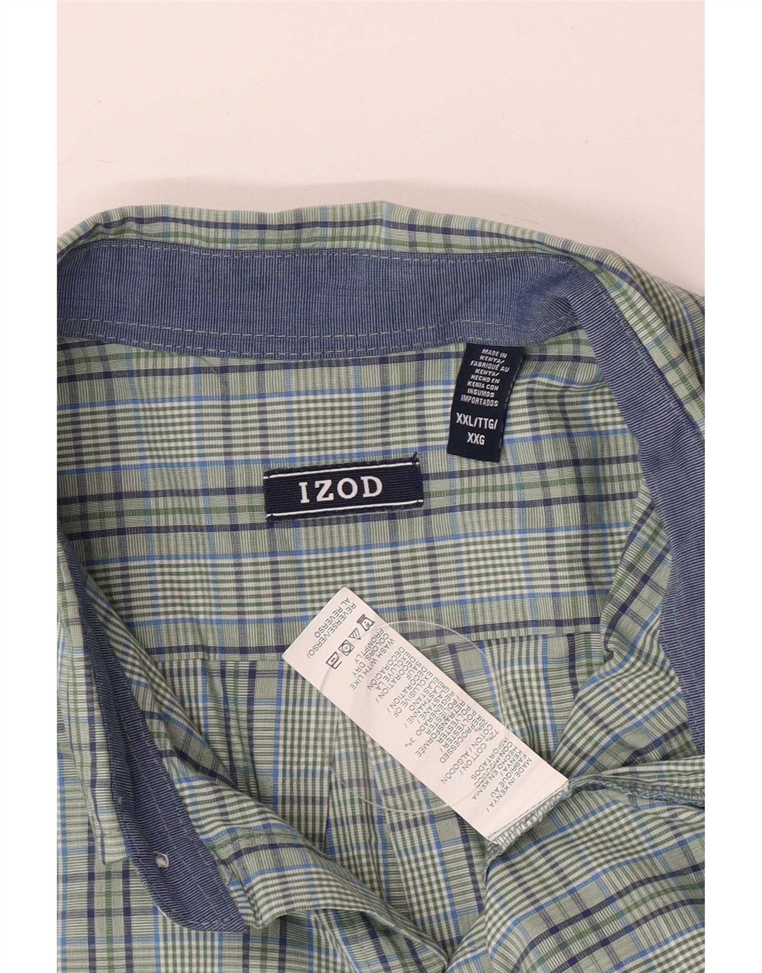Izod Chemise coupe régulière pour homme 2XL en coton à carreaux vert
