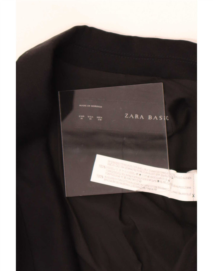 Zara Veste blazer ouverte à manches 3/4 pour femme UK 14 Lyocell noir moyen