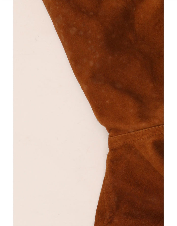 Veste Bomber En Daim Vintage Homme IT 52 XL Cuir Marron