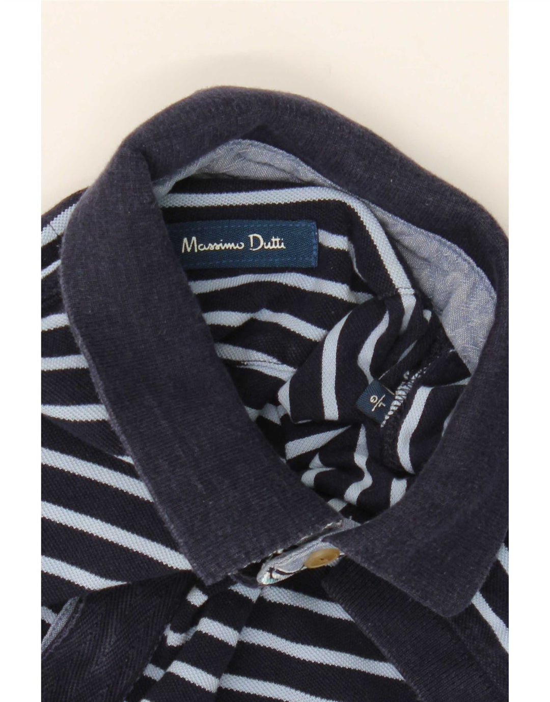 Massimo Dutti Polo Homme Large Bleu Marine Rayé