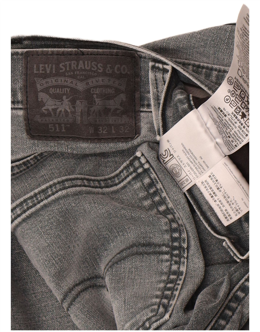 Levi's Jean Slim 511 Homme W32 L32 Gris Coton
