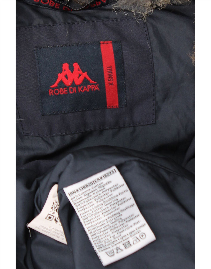 KAPPA Veste matelassée à capuche pour femme UK 6 XS Bleu marine Coton