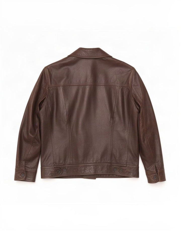 veste en cuir homme vintage UK 40 Grand Marron