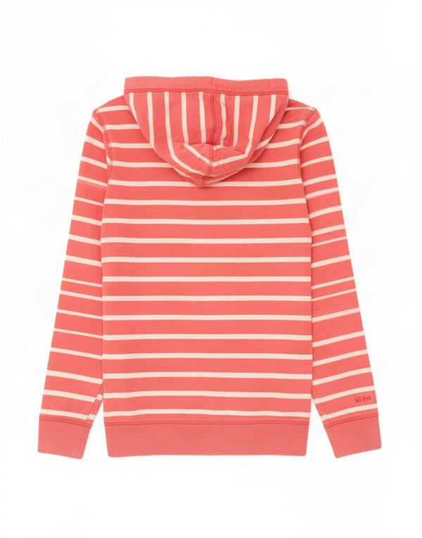 Fat Face Pull à capuche pour femme UK 8 Petit coton rayé rose