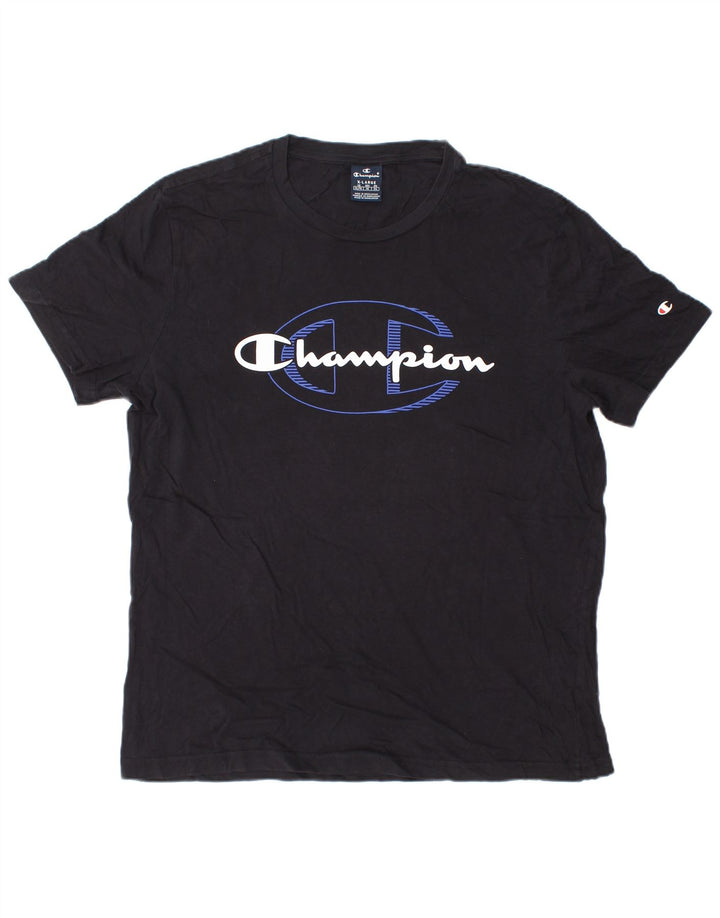 CHAMPION T-Shirt Graphique Homme Top XL Noir Coton