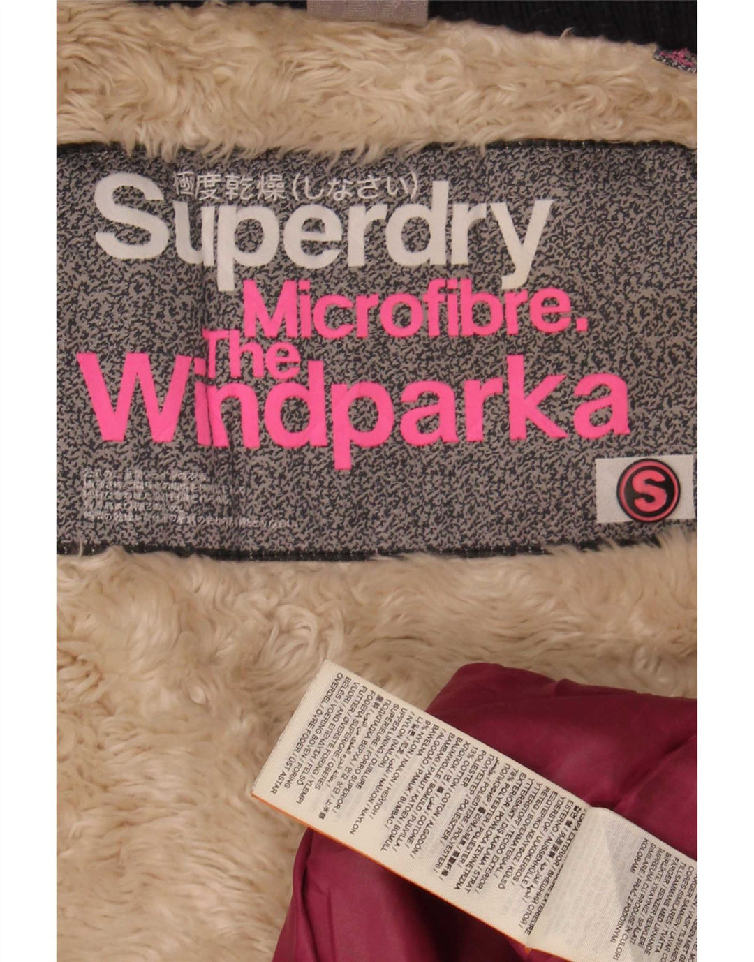 Superdry Veste à capuche Sherpa Parka pour femme UK 10 Small Bleu marine Polyester