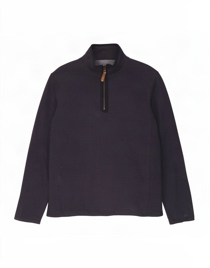Mountain Warehouse Sweat-shirt à col zippé pour homme en coton bleu marine moyen