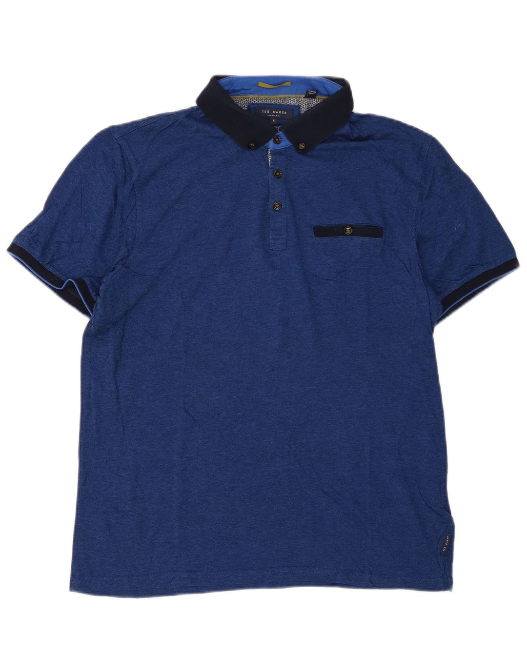 Ted Baker Polo Homme Taille 4 Grand Bleu Coton