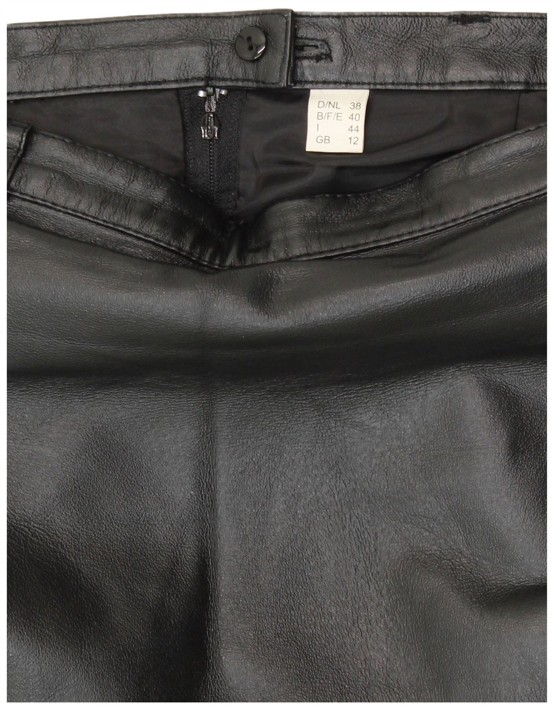 jupe crayon en cuir femme vintage UK 12 Moyen W28 Cuir Noir