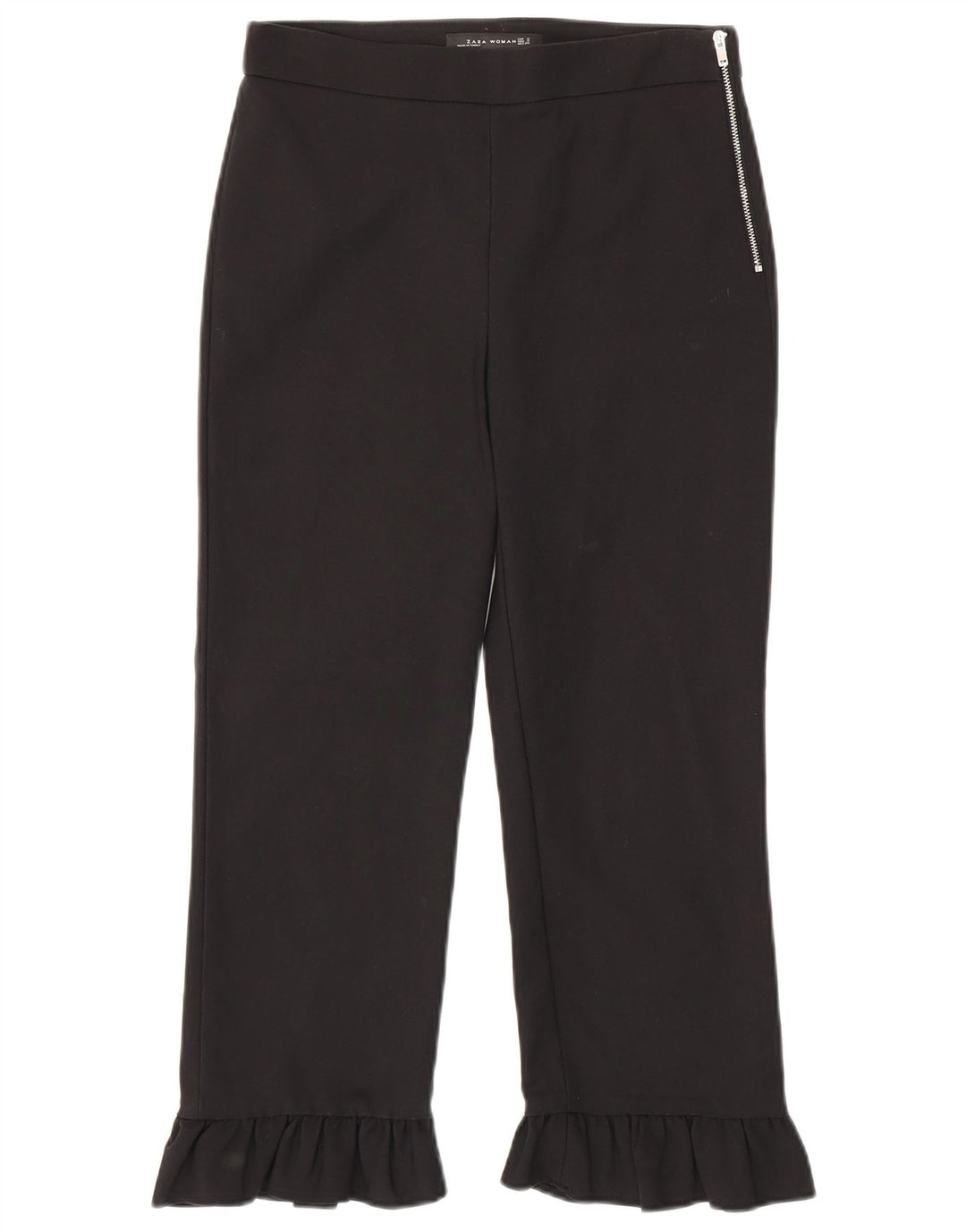 Zara Femme Pantalon Court Droit Petit W26 L23 Noir