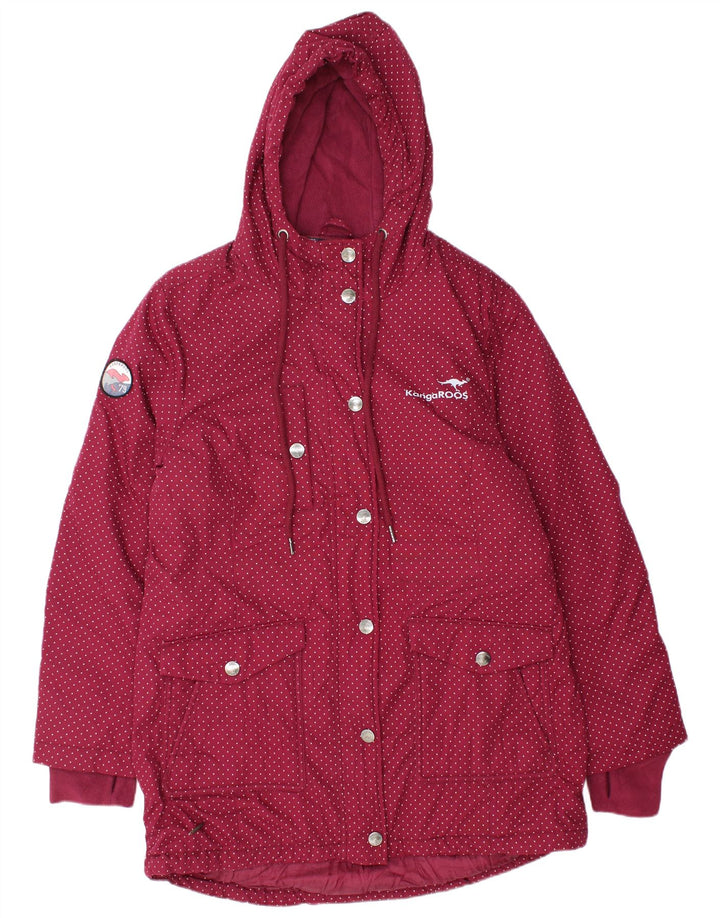 Kangaroos Manteau coupe-vent à capuche pour femme UK 18 XL Polyester à pois marron