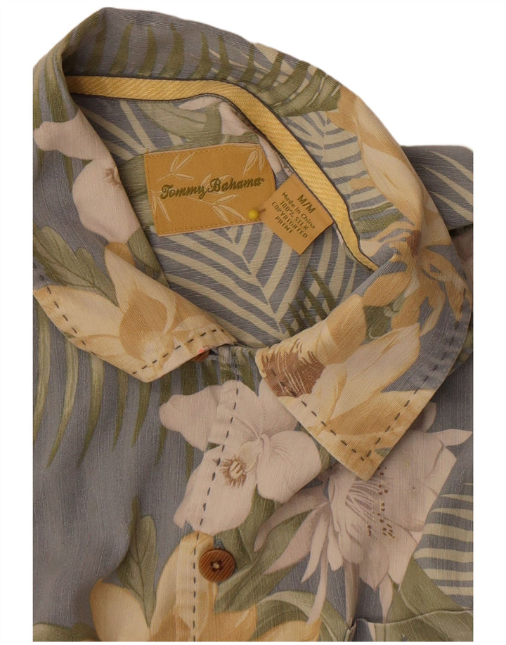 Tommy Bahama Chemise à Manches Courtes Homme Gris Moyen Coton Floral