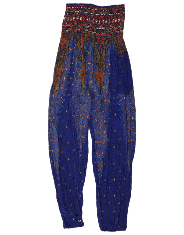 Pantalon Harem Femme Vintage W26 L27 Bleu Paisley