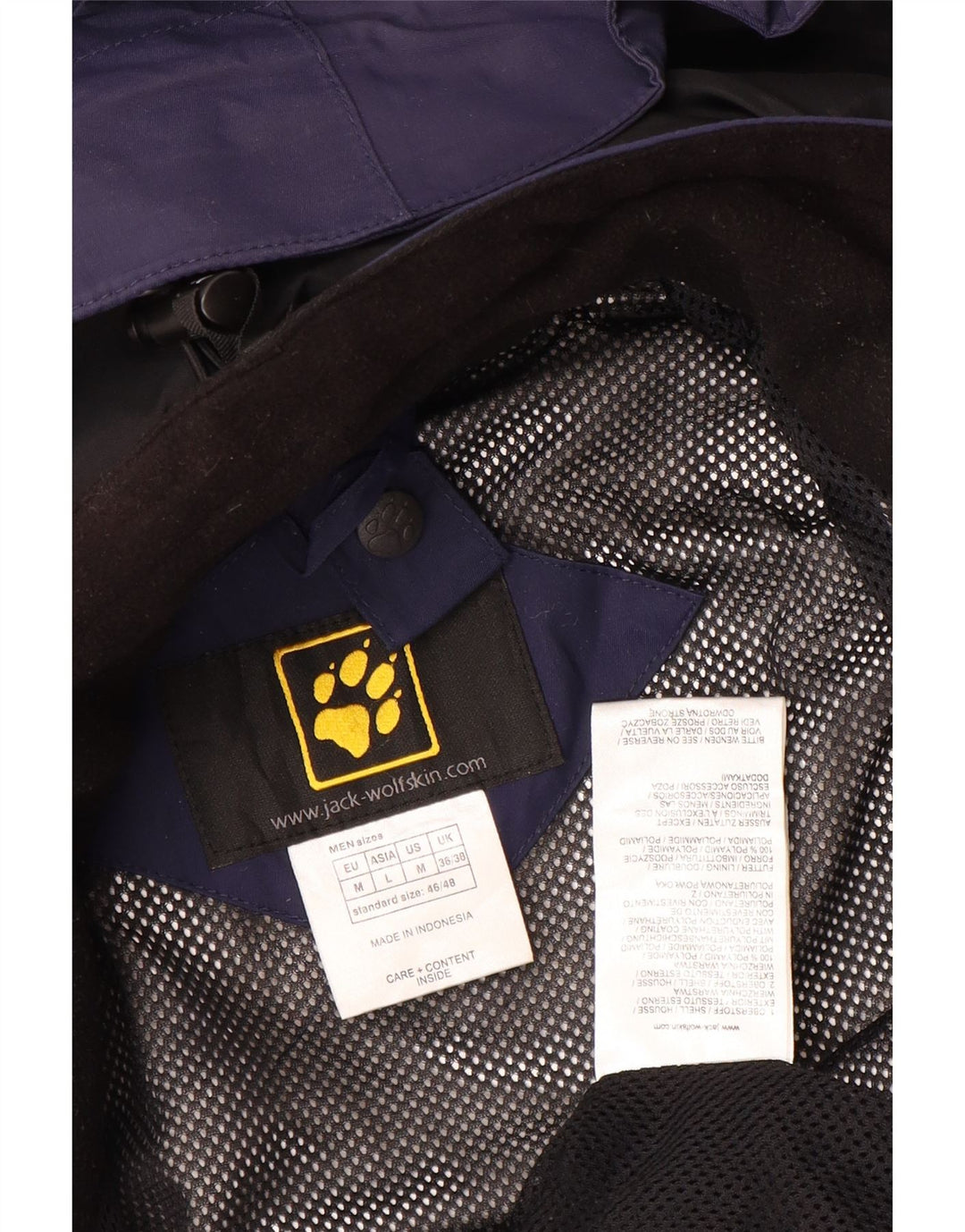 JACK WOLFSKIN Veste de Pluie Homme UK 36/38 Bleu Marine Moyen Colourblock