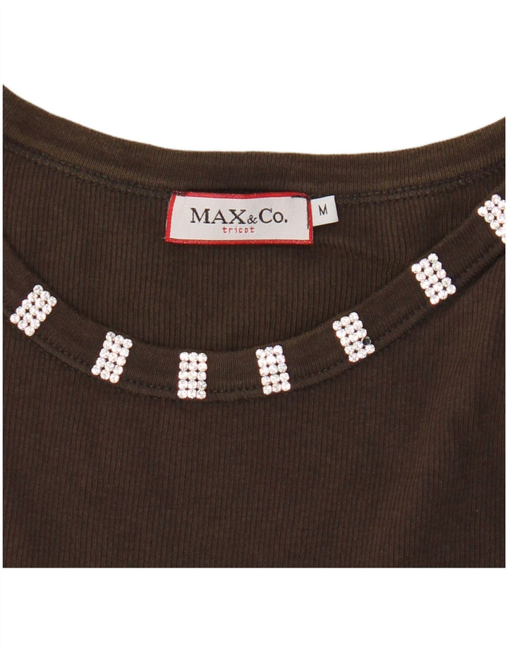 Max & Co. Débardeur court en tricot pour femme UK 12 Marron moyen