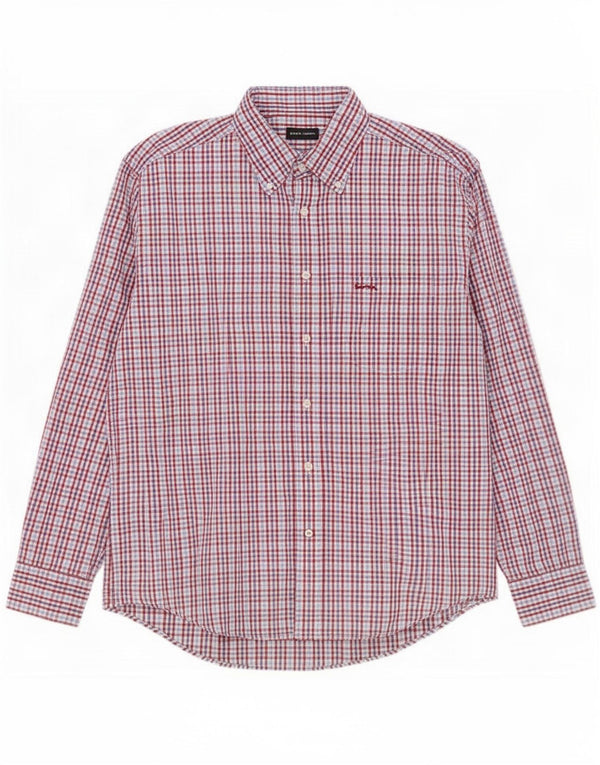 Pierre Cardin Mens Shirt XL Multicoloured Gingham Cotton
