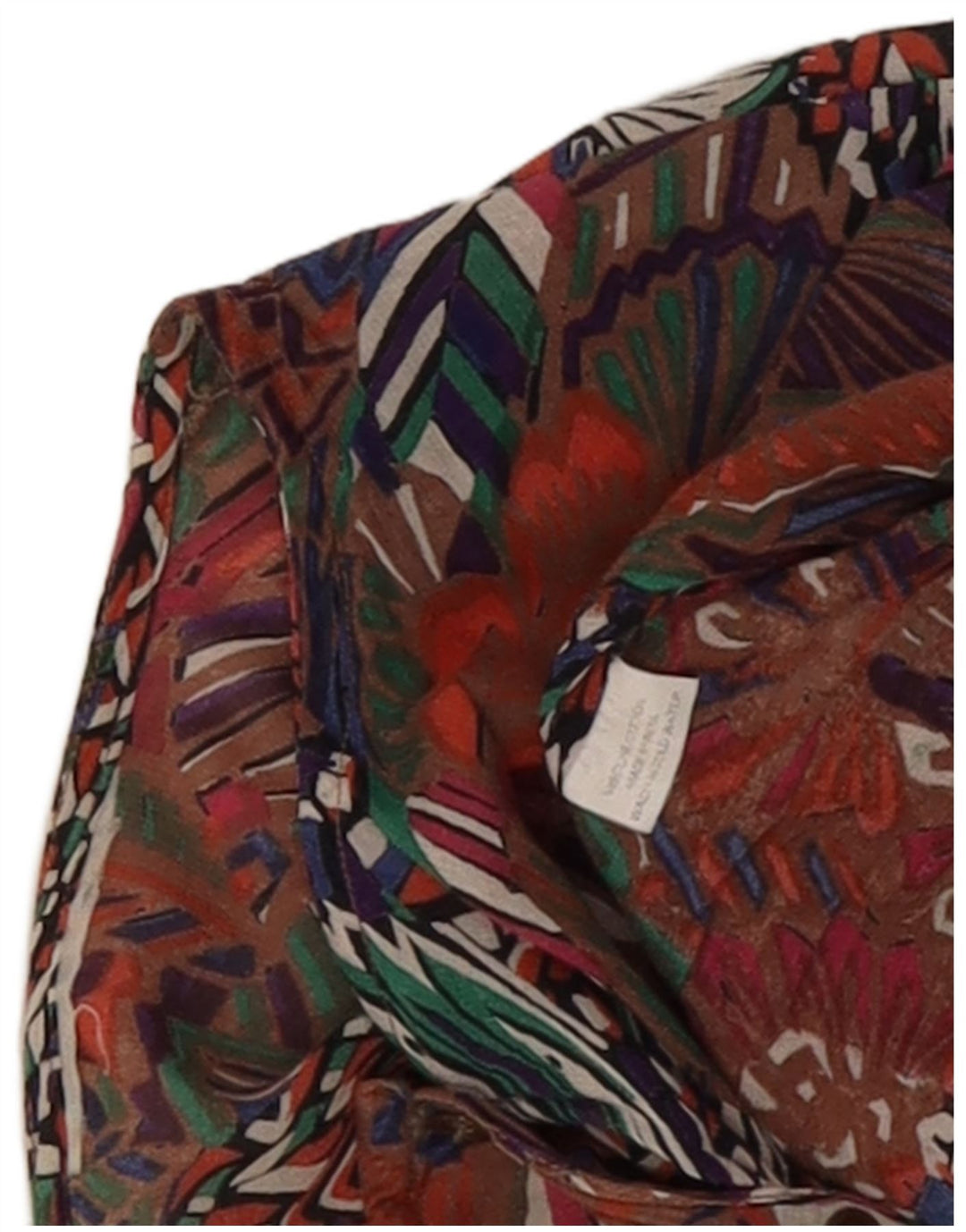 vintage Womens Abstract Pattern Shirt Blouse UK 14 Grand Multicolore