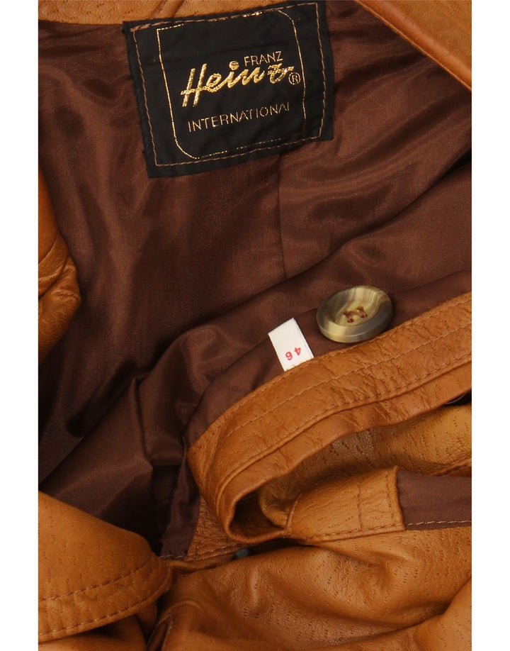 VINTAGE Manteau en cuir militaire pour hommes EU 46 Petit Beige