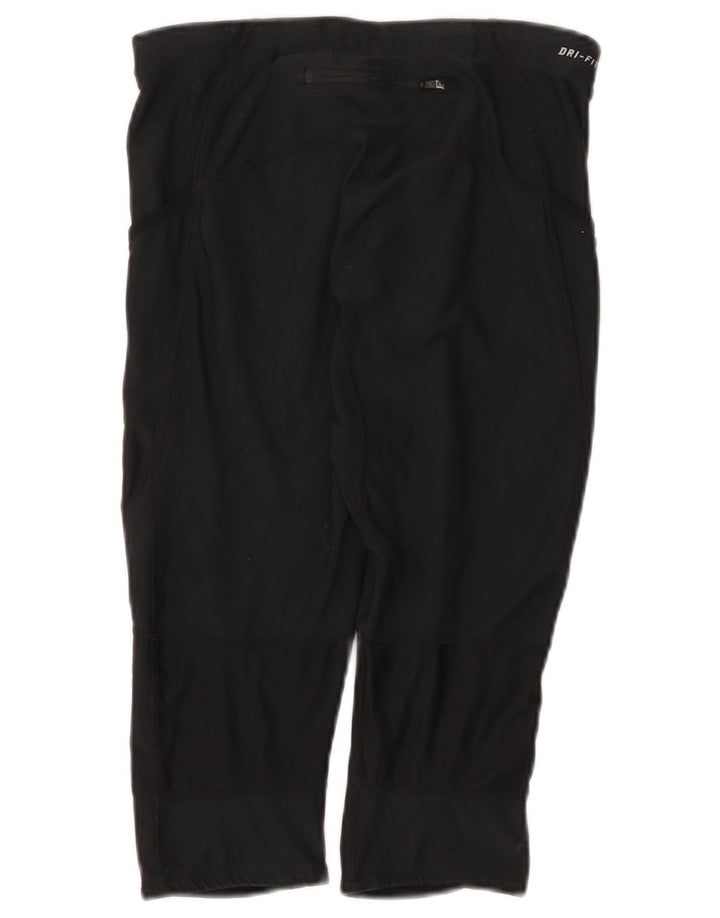 Nike Legging Capri Dri Fit Femme UK 12 Noir Moyen Polyester