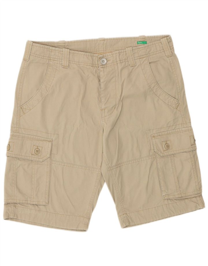 Benetton Short Cargo Homme IT 48 Medium W32 Beige Coton