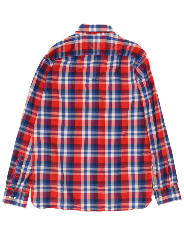 Tommy Hilfiger Chemise sur mesure pour homme en coton à carreaux rouges