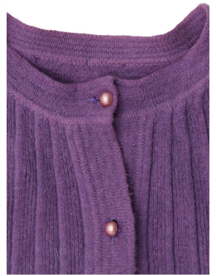 VINTAGE Pull Cardigan Femme UK 14 Violet Moyen
