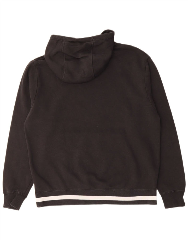 NIKE Mens Graphic Hoodie Jumper Medium Black Cotton