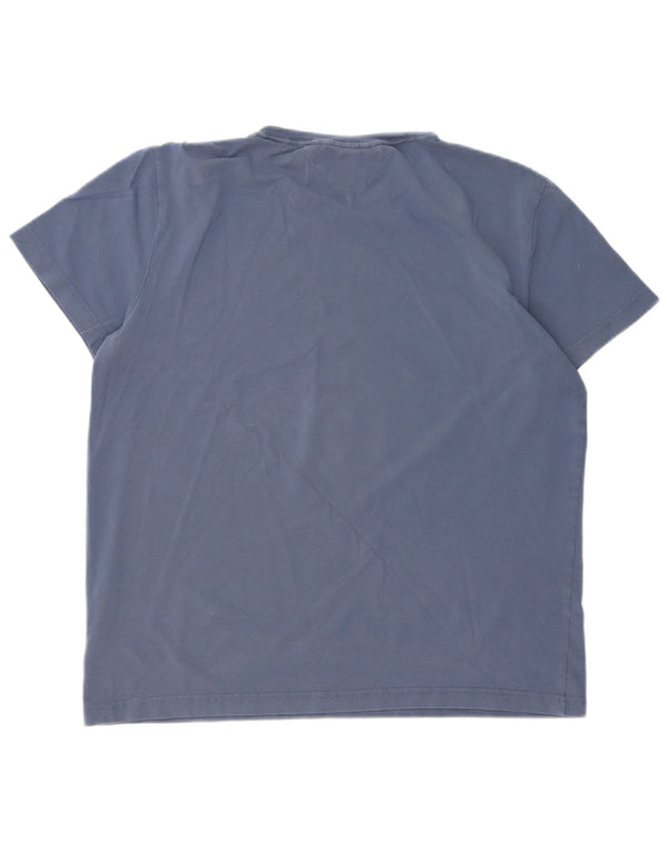 TOMMY HILFIGER T-Shirt Slim Fit pour Femme UK 18 XL Bleu Coton