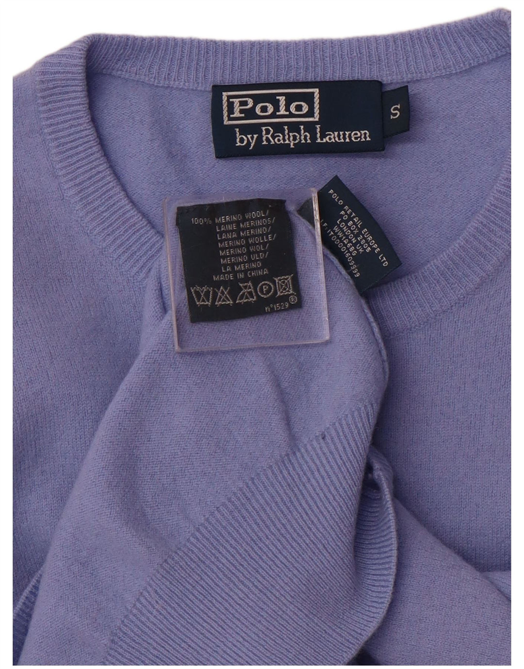 POLO RALPH LAUREN Pull à col rond pour homme en laine mérinos violette