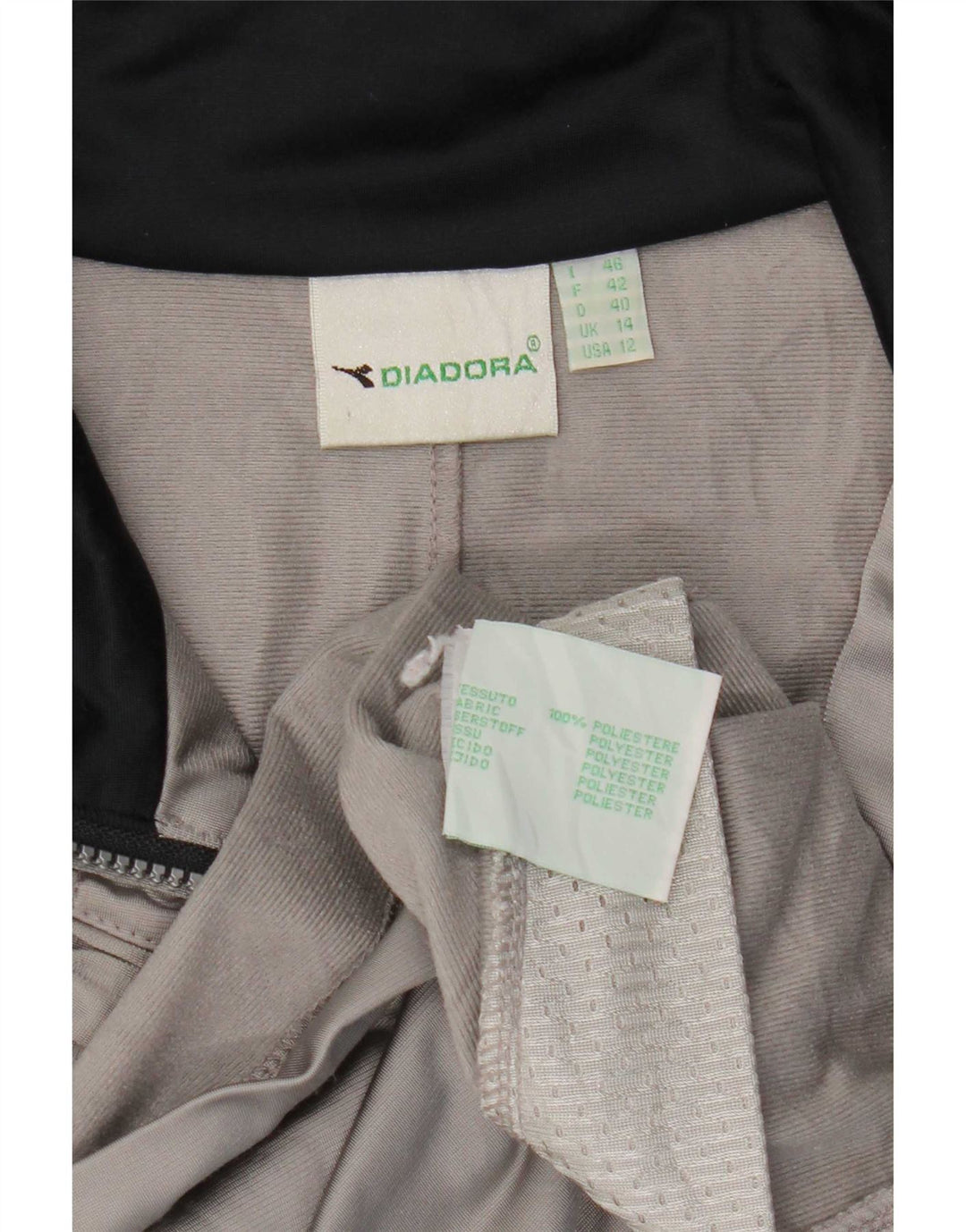 Diadora Veste de survêtement surdimensionnée pour femme UK 14 Large Gris Colorblock
