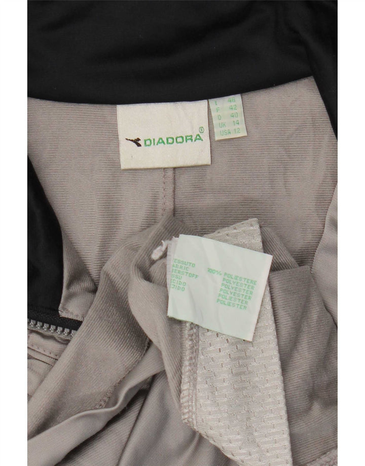 Diadora Veste de survêtement surdimensionnée pour femme UK 14 Large Gris Colorblock