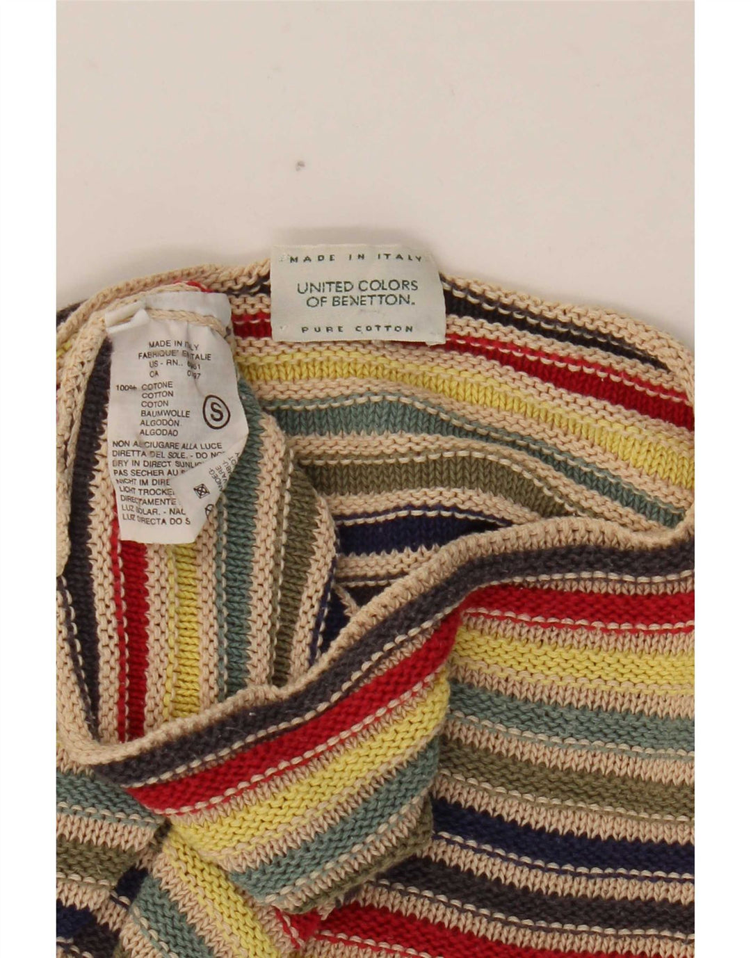 Benetton Pull col bateau pour femme UK 10 Small Multicolore