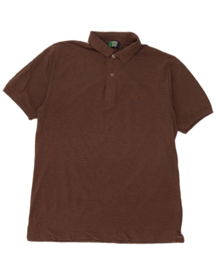 Sergio Tacchini Polo Homme IT 52 Large Marron Coton
