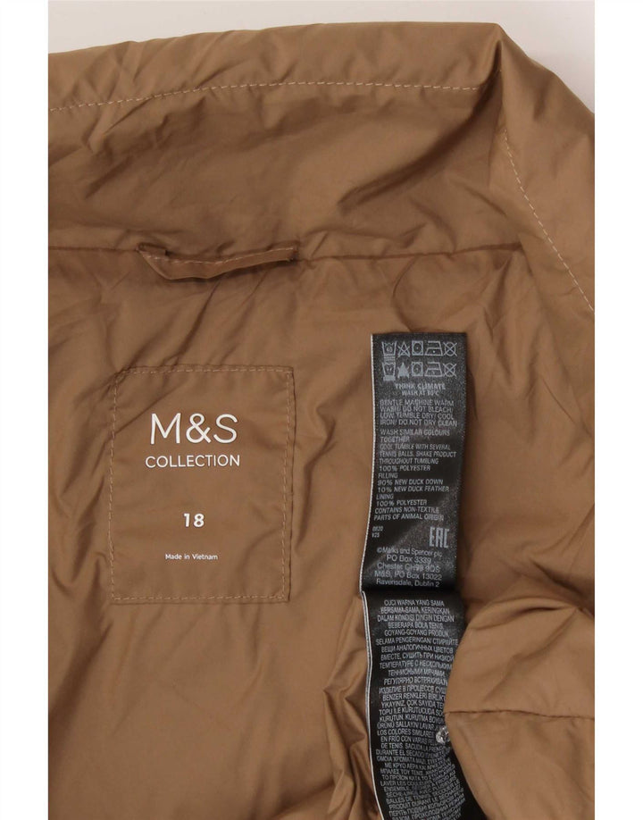 Marks & Spencer Manteau rembourré pour femme UK 18 XL Beige Polyester