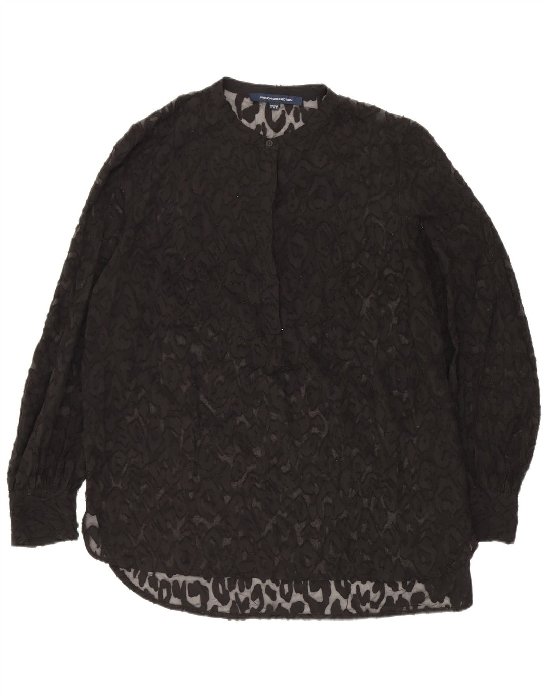French Connection Tunique transparente pour femme UK 12 Medium Noir